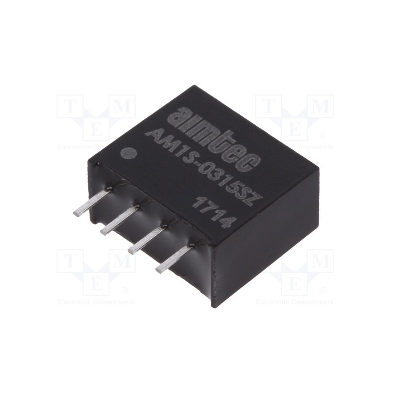 1 pcs x AIMTEC - AM1S-0315SZ - Converter: DC/DC, 1W, Uin: 2.97÷3.63V, Uout: 15VDC, Iout: 67mA, SIP4