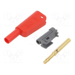 1 pcs x STu00c4UBLI - 66.2021-22 - 4mm banana, 19A, 1kV, red, insulated,with 4mm axial socket, 1mm2