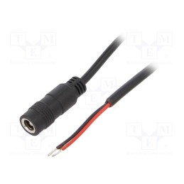 1 pcs x SUNNY - ECJ40R2155STST - Cable, 2x0.5mm2, wires,DC 5,5/2,1 socket, straight, black, 4m