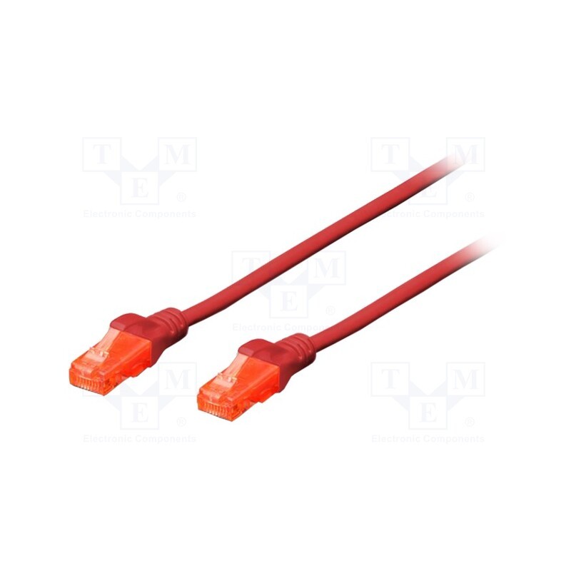 1 pcs x DIGITUS - DK-1512-050/R - Patch cord, U/UTP, 5e, stranded, CCA, PVC, red, 5m, 26AWG