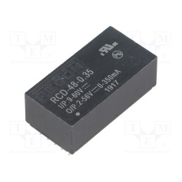 1 pcs x RECOM - RCD-48-0.35 - Converter: DC/DC, Uin: 9÷60V, Uout: 2÷56VDC, Iout: 350mA, PCB, RCD-48