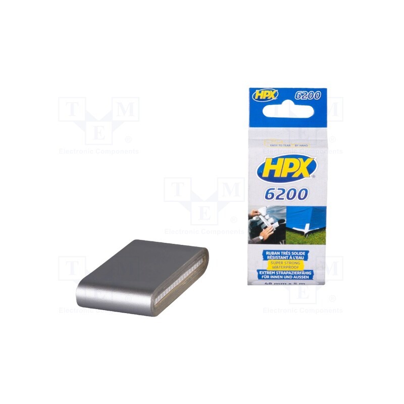 1 rol x HPX - CS4805 - Tape: duct, W: 48mm, L: 5m, Thk: 0.3mm, silver, natural rubber