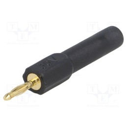 1 pcs x MUELLER ELECTRIC - BU-P72914-0 - 2mm banana, 10A, 30VAC, black, gold-plated, 45mm, brass