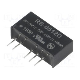 1 pcs x RECOM - RB-0512D - Converter: DC/DC, 1W, Uin: 4.5÷5.5V, Uout: 12VDC, Uout2: -12VDC, SIP7
