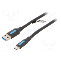 1 pcs x VENTION - COZBC - Cable, USB 3.0, USB A plug,USB C plug, nickel plated, 0.25m