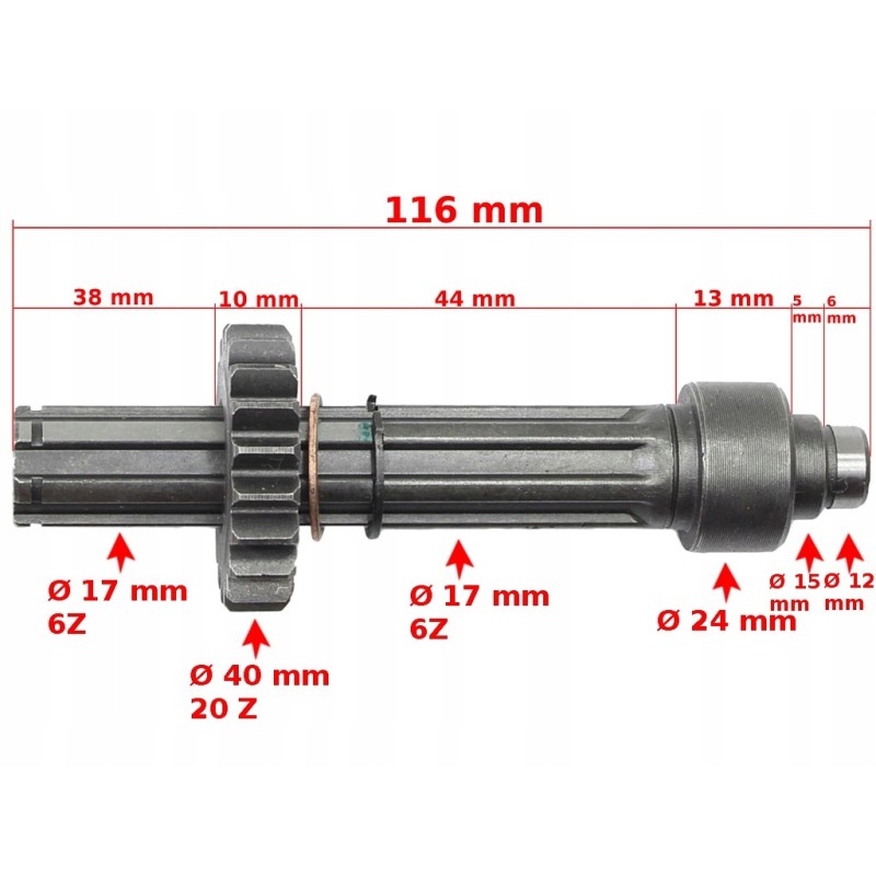 Clutch shaft for ATV 110 gearbox