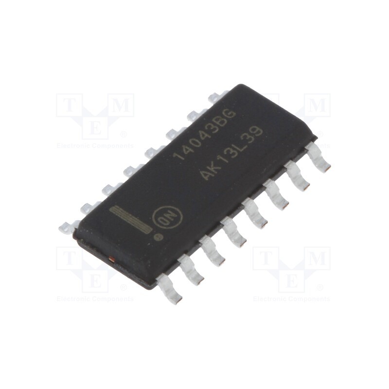 3 pcs x ONSEMI - MC14043BDG - IC: digital, RS latch, Ch: 4, 3÷18VDC, SMD, SO16, -40÷85°C,