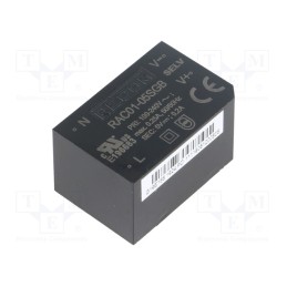 1 pcs x RECOM - RAC01-05SGB - Converter: AC/DC, 1W, 85÷264VAC, 5VDC, Iout: 200mA, 63%, PCB, 3000V
