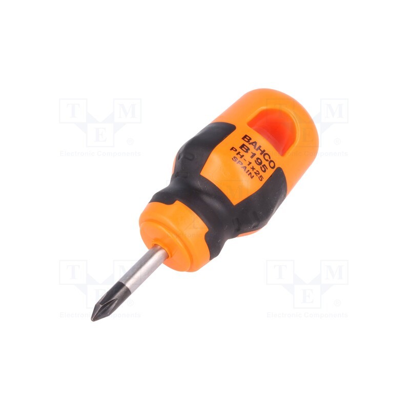 1 pcs x BAHCO - B195.001.025 - Screwdriver, Phillips, PH1, Blade length: 25mm, Overall len: 85mm