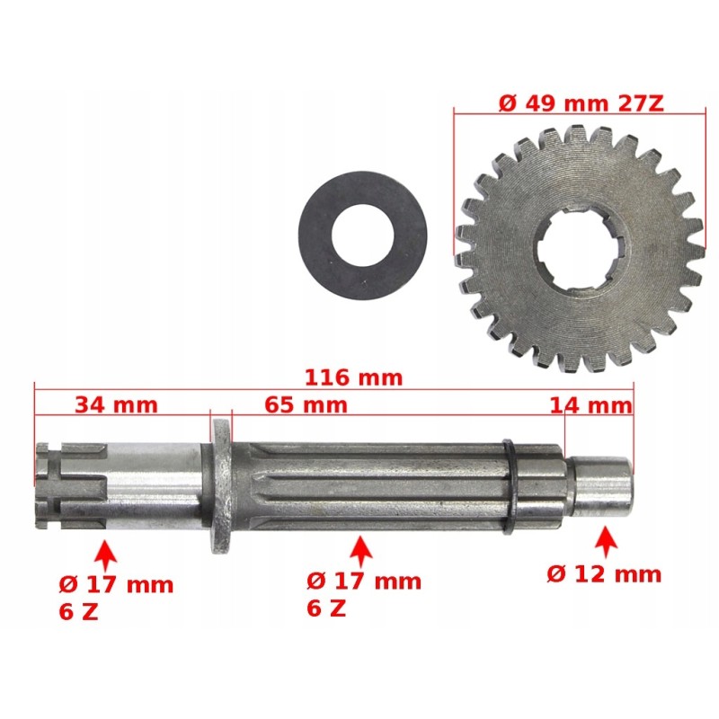 Output shaft ATV 110 gearbox