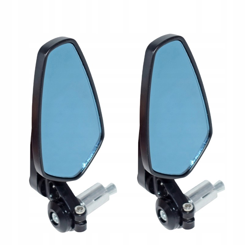 Set of black mirrors with ATV mirror holders