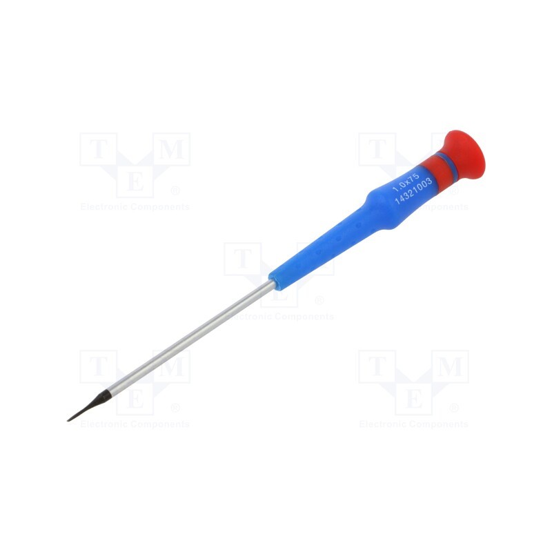 1 pcs x KING TONY - 14321003 - Screwdriver, slot, precision, 1,0x0,2mm, 75mm
