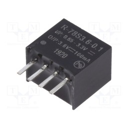 1 pcs x RECOM - R-78S3.6-0.1 - Converter: DC/DC, 0.36W, Uin: 0.65÷3.3V, Uout: 3.6VDC, Iout: 0.1A