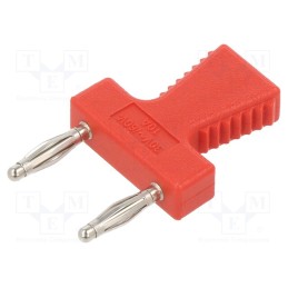 1 pcs x STu00c4UBLI - 63.9355-22 - Connector: 2mm banana, stackable safety shunt, red, 10A, 30.4mm