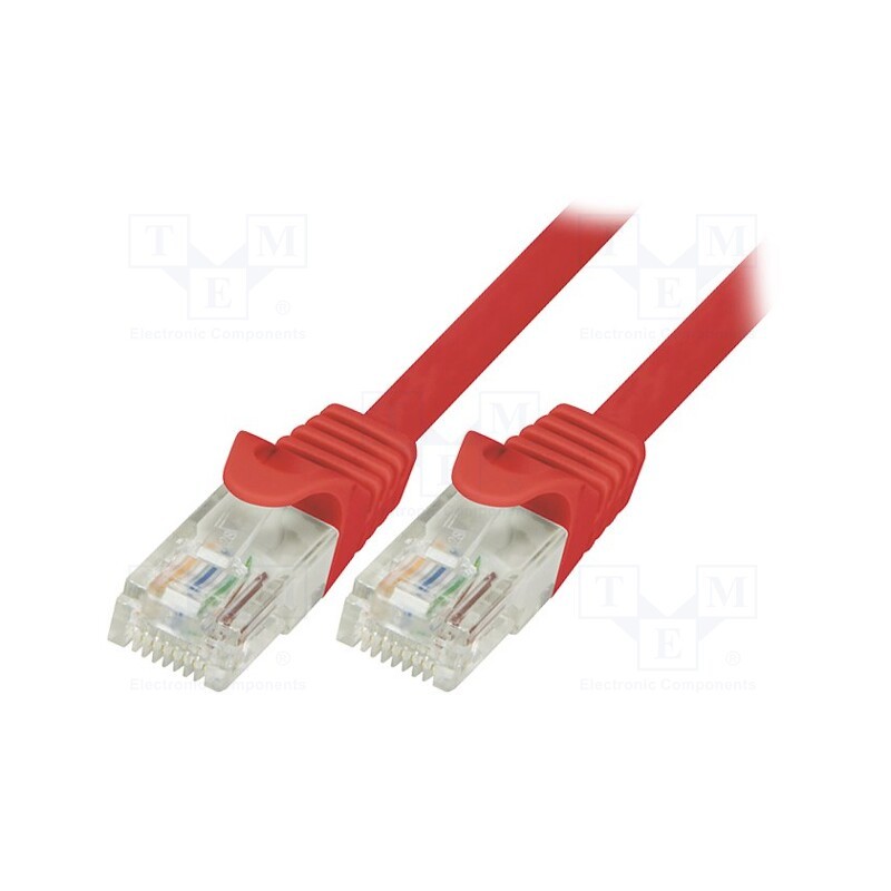 1 pcs x LOGILINK - CP1054U - Patch cord, U/UTP, 5e, stranded, CCA, PVC, red, 2m, 26AWG