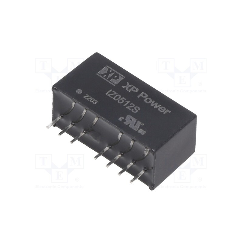 1 pcs x XP POWER - IZ0512S - Converter: DC/DC, 3W, Uin: 4.5÷9V, Uout: 12VDC, Uout2: -12VDC, SIP