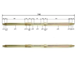 Oska rear axle atv 110 125 74 cm