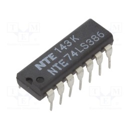 1 pcs x NTE Electronics - NTE74LS386 - IC: digital, XOR, Ch: 4, IN: 2, TTL, THT, DIP14