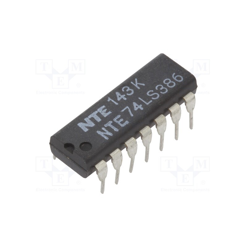1 pcs x NTE Electronics - NTE74LS386 - IC: digital, XOR, Ch: 4, IN: 2, TTL, THT, DIP14