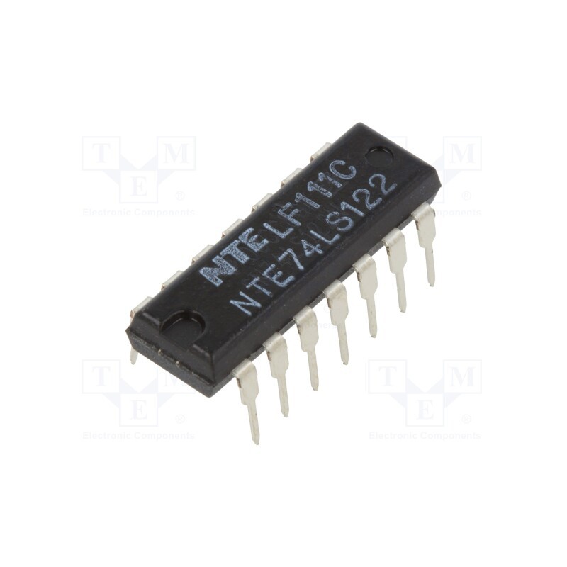 1 pcs x NTE Electronics - NTE74LS122 - IC: digital, monostable,multivibrator, Ch: 1, TTL, THT, DIP14