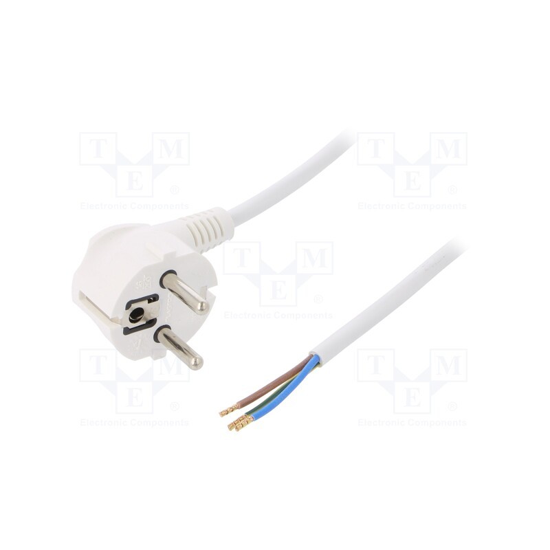 1 pcs x PLASTROL - W-97173 - Cable, 3G1mm2, CEE 7/7 (E/F) plug angled,wires,SCHUKO plug, PVC