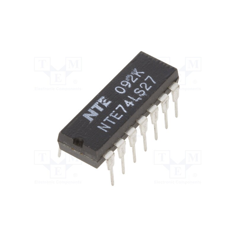 1 pcs x NTE Electronics - NTE74LS27 - IC: digital, NOR, Ch: 3, IN: 3, TTL, THT, DIP14