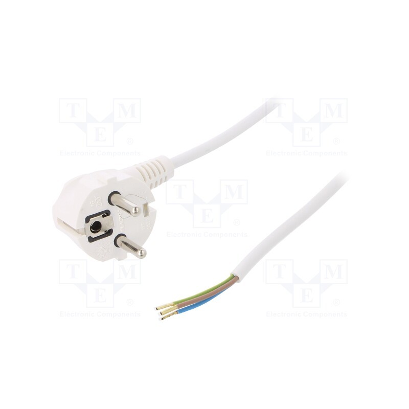 1 pcs x PLASTROL - W-97151 - Cable, 3G0.75mm2, CEE 7/7 (E/F) plug angled,wires,SCHUKO plug