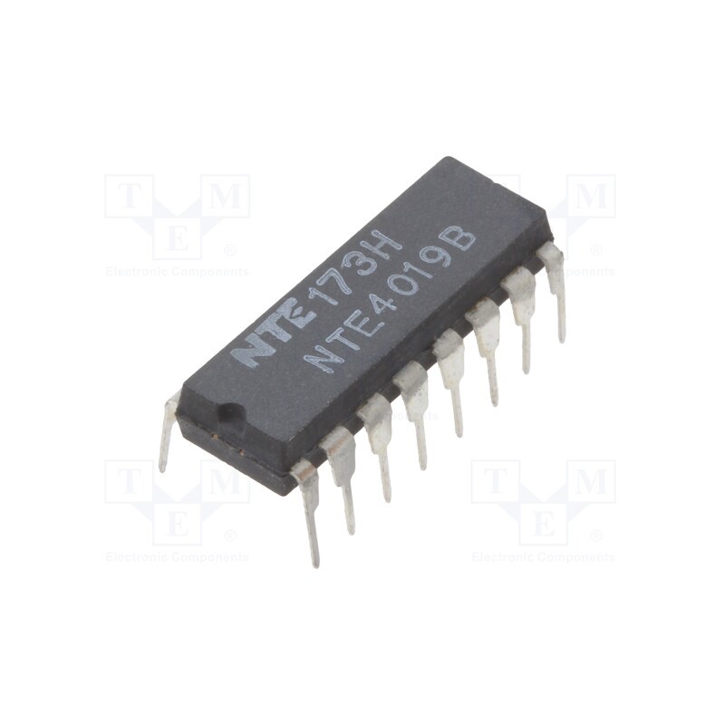 1 pcs x NTE Electronics - NTE4019B - IC: digital, AND-OR,combination, Ch: 4, IN: 2, CMOS, THT, DIP16