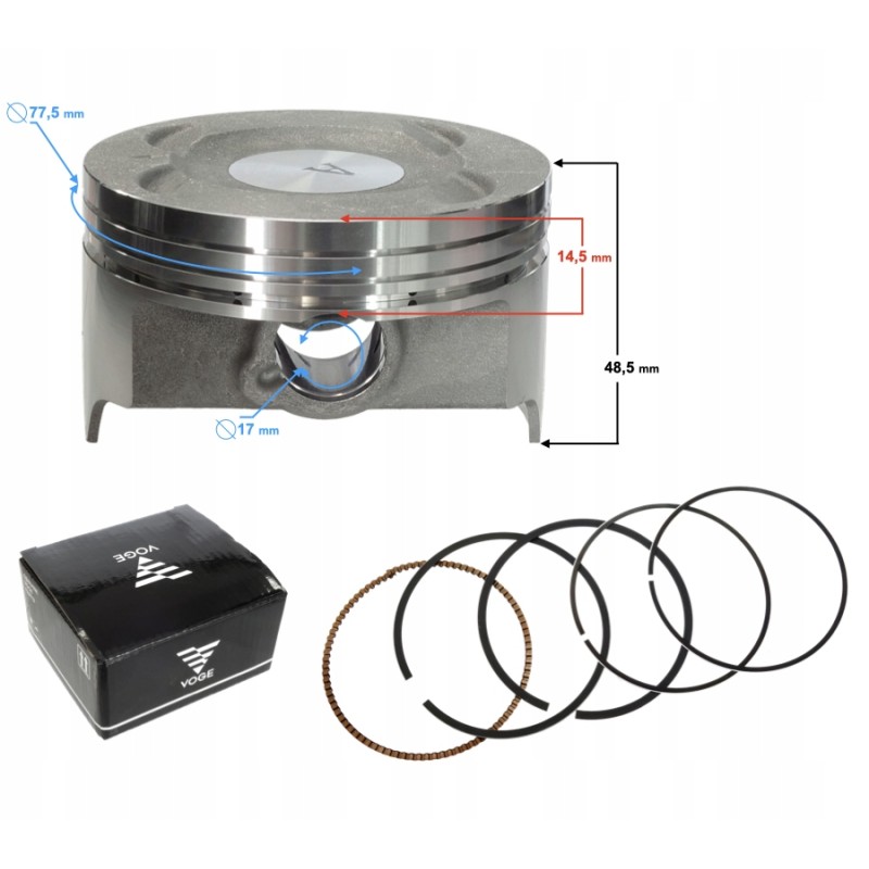 Complete piston voge