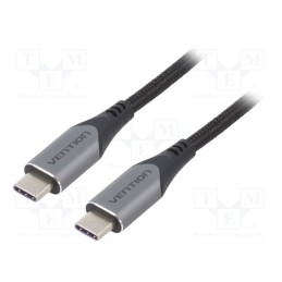 1 pcs x VENTION - TAEHG - Cable, USB 2.0, USB C plug,both sides, 1.5m, black, 480Mbps, 100W