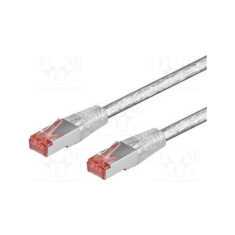 1 pcs x Goobay - 93550 - Patch cord, S/FTP, 6, stranded, Cu, LSZH, transparent, 2m, 28AWG