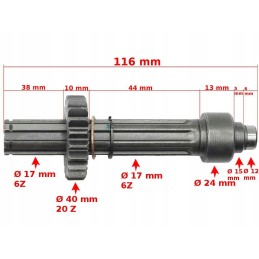 Clutch shaft for quad ATV 110 gearbox