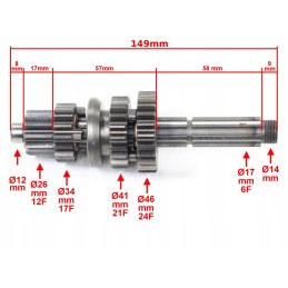 Gearbox shaft ATV Quad 110