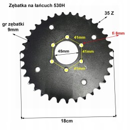 35T rear sprocket for ATV 200 CVT FX quad