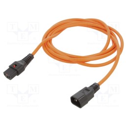1 pcs x SCHAFFNER - IL13-C14-H05-3100-300-O - Cable, IEC C13 female,IEC C14 male, 3m, with IEC LOCK locking