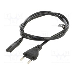 1 pcs x SAVIO - SAVKABELCL-97 - Cable, 2x0.5mm2, CEE 7/16 (C) plug,IEC C7 female, PVC, 1.2m, 2.5A