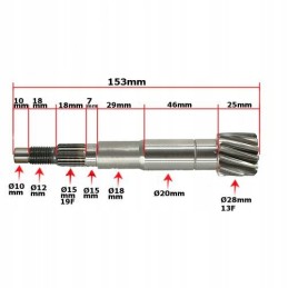 The main shaft of the clutch of the ATV 150 200 GY Diablo quad