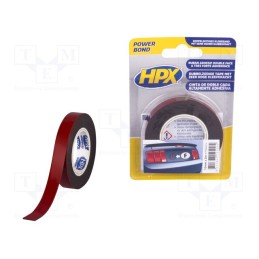 1 rol x HPX - HSA024 - Tape: fixing, W: 12mm, L: 2m, double-sided, anthracite