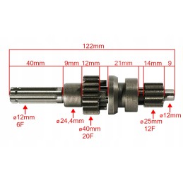 Gearbox shaft atv 110 cc 1 1 kp