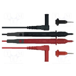 1 set x KPS - KPS-PT15 - Test leads, Inom: 10A, Len: 0.8m, test leads x2, black,red