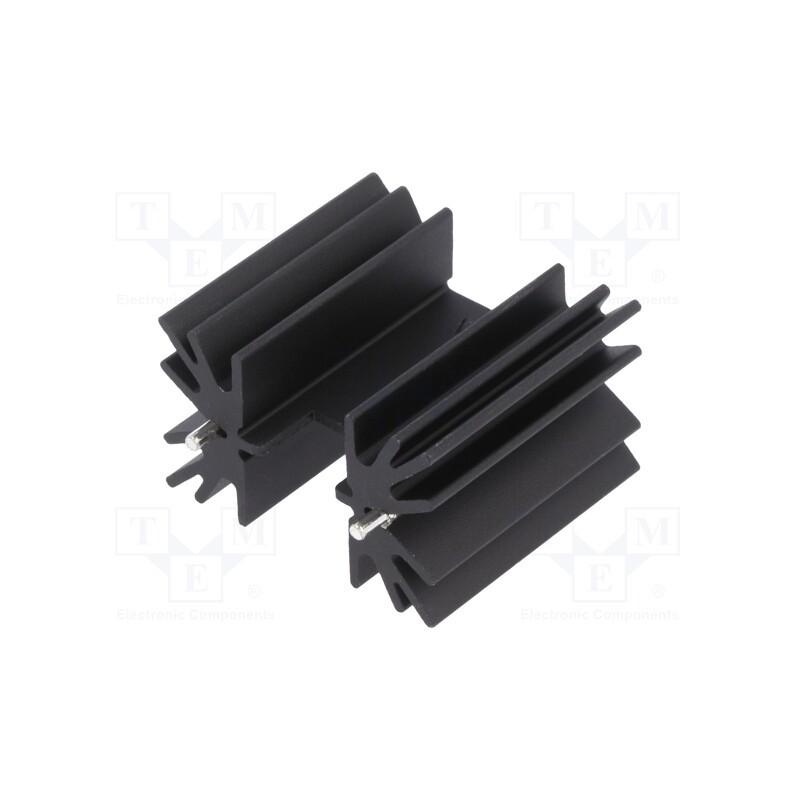 1 pcs x Wakefield Thermal - 647-15ABPE - Heatsink: extruded, H, TO220, black, L: 38.1mm, W: 41.9mm, H: 25.4mm