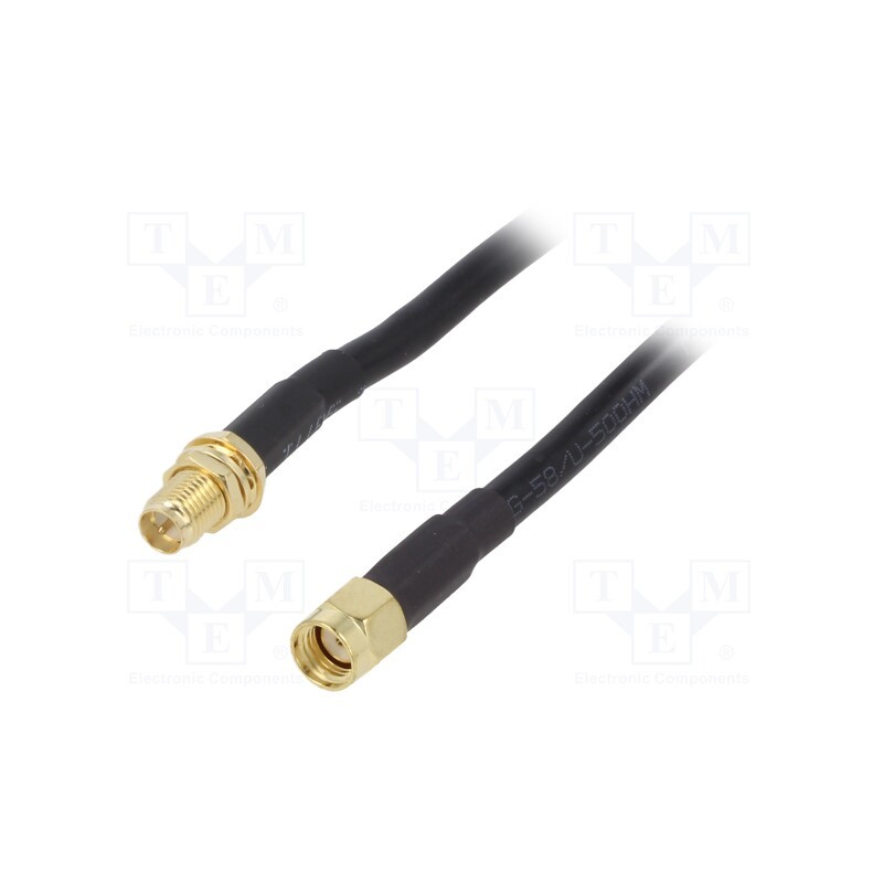 1 pcs x ONTECK - SMA-M/F-OTK2 - Cable, 50Ω, 2m, RP-SMA male,RP-SMA female, black, straight