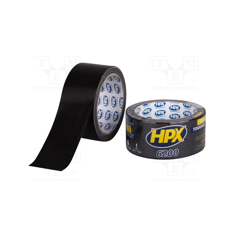 1 rol x HPX - CB5010 - Tape: duct, W: 48mm, L: 10m, Thk: 0.3mm, black, natural rubber, 12%