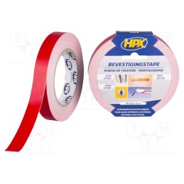 1 rol x HPX - DS1905 - Tape: fixing, W: 19mm, L: 5m, Thk: 1100um, double-sided, acrylic