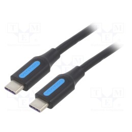 1 pcs x VENTION - COTBF - Cable, USB 2.0, USB C plug,both sides, 1m, black, Core: Cu,tinned