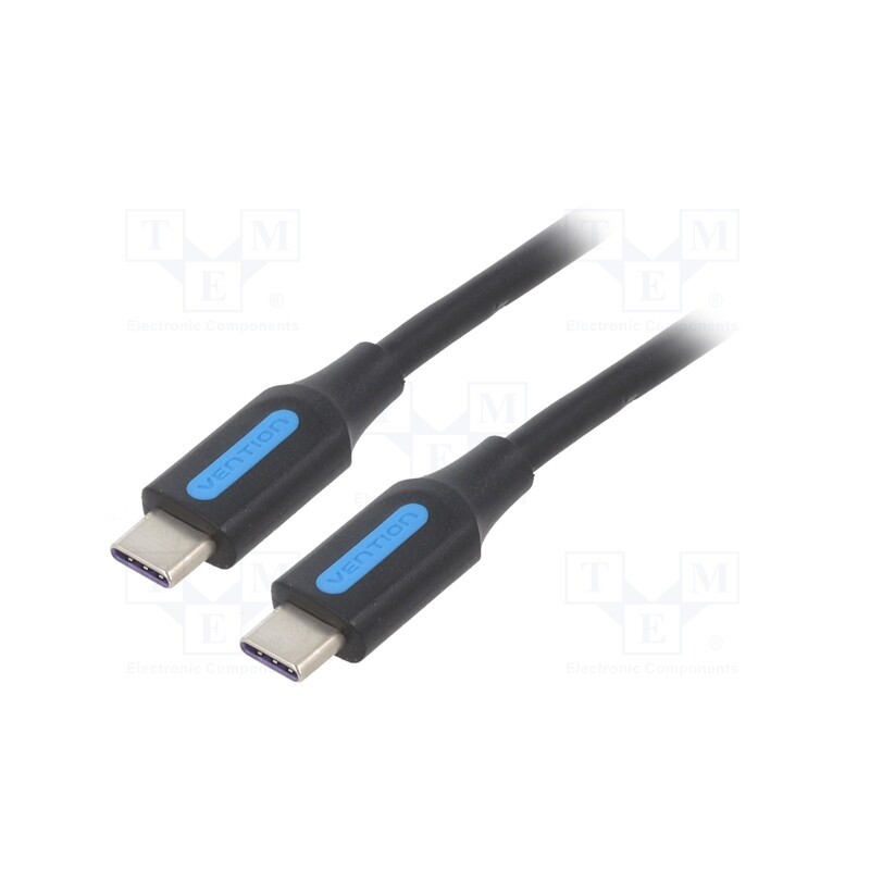1 pcs x VENTION - COTBF - Cable, USB 2.0, USB C plug,both sides, 1m, black, Core: Cu,tinned