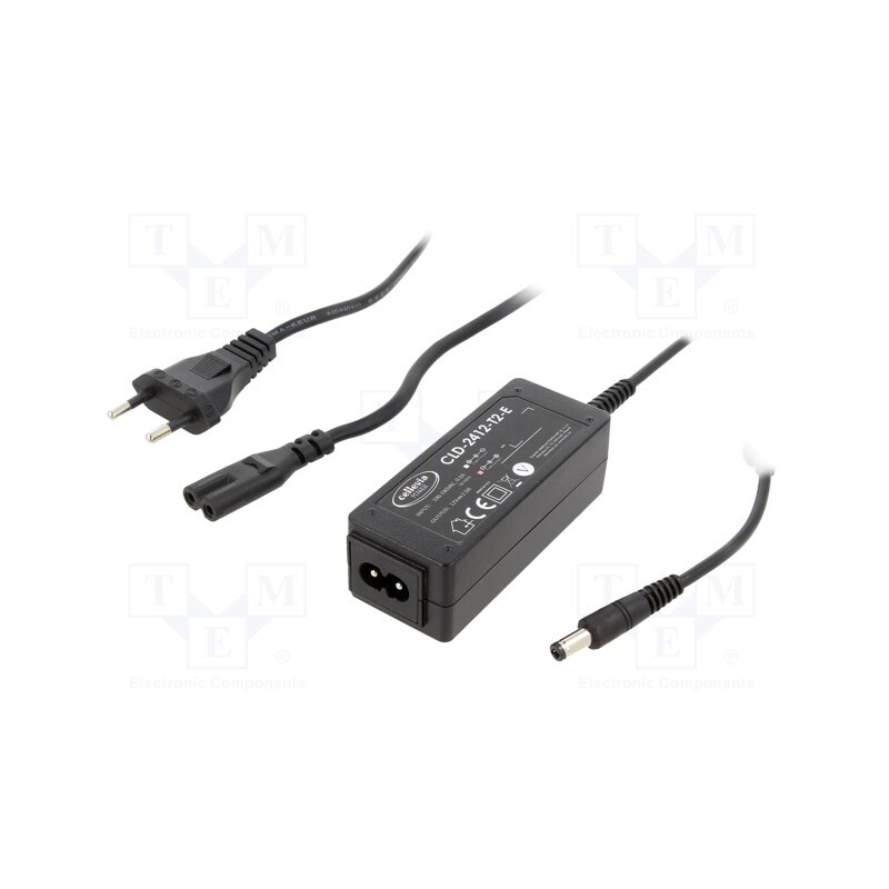1 pcs x CELLEVIA POWER - CLD-2412-T2-E25 - Power supply: switched-mode, 12VDC, 2A, Out: 5,5/2,5, 24W, desktop