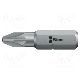 1 pcs x WERA - 5058010001 - Screwdriver bit, Pozidriv®, PZ2, Overall len: 32mm