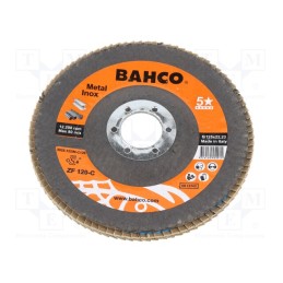1 pcs x BAHCO - 3926-125IM-C120 - Flap grinding wheels, Ø: 125mm, Øhole: 22.23mm, Granularity: 120