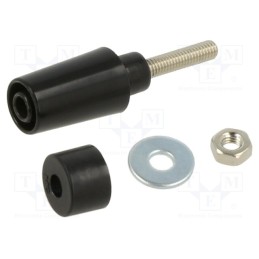 1 pcs x STu00c4UBLI - 49.7042-21 - Socket, 4mm banana, 32A, 1kV, black, nickel plated, insulated